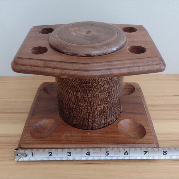 Vintage Fairfax USA Wooden 4 P*pe Rack Stand W/ Tobacco Humidor - Picture 13 of 14